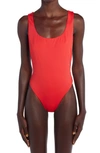 OFF-WHITE LOGO STRAP ONE-PIECE SWIMSUIT