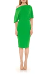 Alexia Admor Olivia Draped One-shoulder Dress In Green