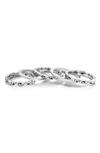 LOIS HILL HAMMERED SCROLL SET OF 5 STACKING RINGS