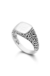 LOIS HILL SCROLL HAMMERED SIGNET RING