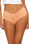 Hanky Panky Dream Lace Trim Modal Boyshorts In Orange Blossom