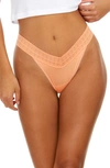 Hanky Panky Dream Lace Trim Modal Original Rise Thong In Orange Blossom