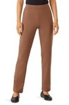Eileen Fisher High Waist Ankle Slim Pants In Cinnamon