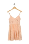 Nsr Stretch Knit Lace Mini Dress In Beige