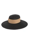 Nordstrom Rack Floppy Bow Sun Hat In Black Combo