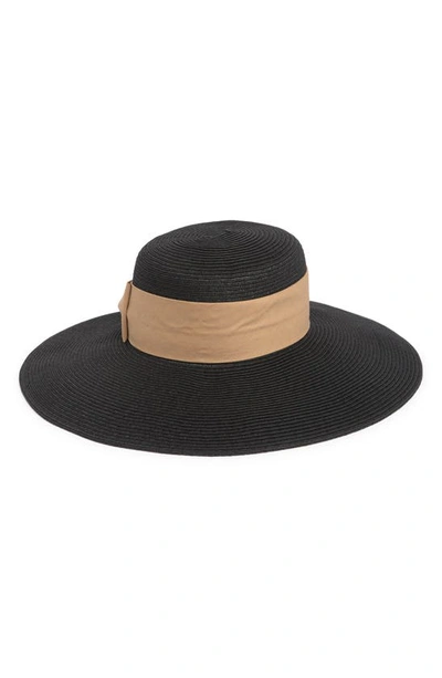 Nordstrom Rack Floppy Bow Sun Hat In Black Combo