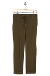 Democracy Ab Leisure High Rise Patch Pocket Utility Roll Cuff Drawstring Pants In Duffle Green