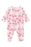 Nordstrom Baby Baby Print Footie In White- Pink Rosin Floral
