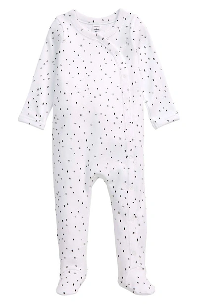 Nordstrom Baby Print Footie In White Speckles