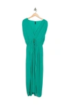 Boho Me V-neck Front Tie Cover-up Maxi Dress In Jade