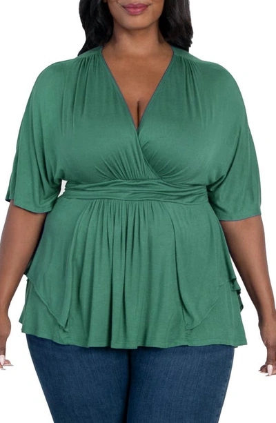 Kiyonna Promenade Top In Mint Green