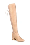 Journee Collection Valorie Extra Wide Calf Foam Over-the-knee Boot In Beige