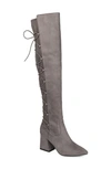Journee Collection Valorie Extra Wide Calf Foam Over-the-knee Boot In Grey