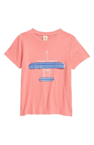 Tucker And Tate X Smithsonian Kids' Graphic Tee In Pink Shell Interactive Plane