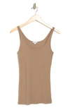 James Perse Ribbed Knit Tank In Fawn