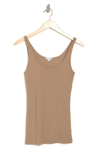 James Perse Ribbed Knit Tank In Fawn