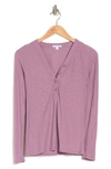 James Perse Long Sleeve Slub Jersey Henley In Tyrian
