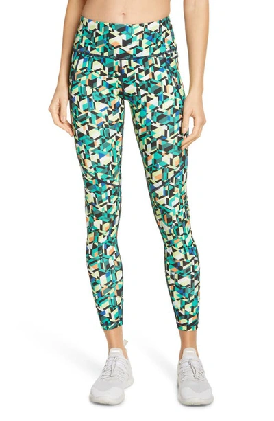 Sweaty Betty Power Pocket Workout Leggings In Green Geo Maze Print