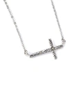 Samuel B. Sterling Silver & 18k Gold Cross Bar 18" Chain Necklace In Silver Gold