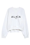 ALAÏA BOXY FIT COTTON LOGO SWEATSHIRT