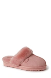 Fireside By Dearfoams Sydney Water Resistant Genuine Shearling Scuff Slipper In Pink Bisque