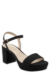 Bandolino Pennie 2 Womens Faux Suede Ankle Strap Slingback Sandals In Black 001