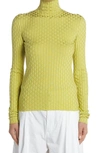 Bottega Veneta Jacquard-knit Silk-blend Turtleneck Sweater In Seagrass