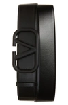 VALENTINO GARAVANI TONAL VLOGO BUCKLE LEATHER BELT