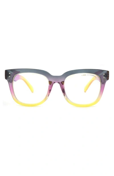 Aimee Kestenberg Houston 52mm Square Blue Light Blocking Glasses In Black/ Purple/ Yellow/ Clear