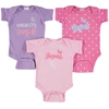 Soft As A Grape Girls Infant  Pink, Purple Kansas City Royals 3-pack Rookie Bodysuit Set In Pink
