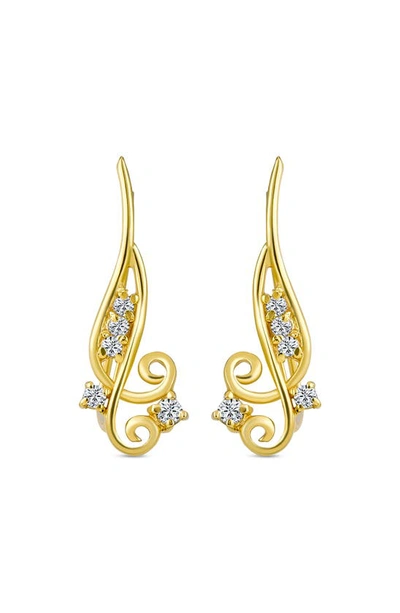 Bling Jewelry Cz Crawler Earrings In Gold
