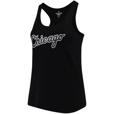 SOFT AS A GRAPE SOFT AS A GRAPE BLACK CHICAGO WHITE SOX PLUS SIZE SWING FOR THE FENCES RACERBACK TANK TOP