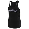 SOFT AS A GRAPE SOFT AS A GRAPE BLACK COLORADO ROCKIES PLUS SIZE SWING FOR THE FENCES RACERBACK TANK TOP