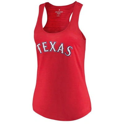 SOFT AS A GRAPE SOFT AS A GRAPE RED TEXAS RANGERS PLUS SIZE SWING FOR THE FENCES RACERBACK TANK TOP
