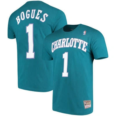 Mitchell & Ness Men's  Muggsy Bogues Teal Charlotte Hornets Hardwood Classics Name And Number Player