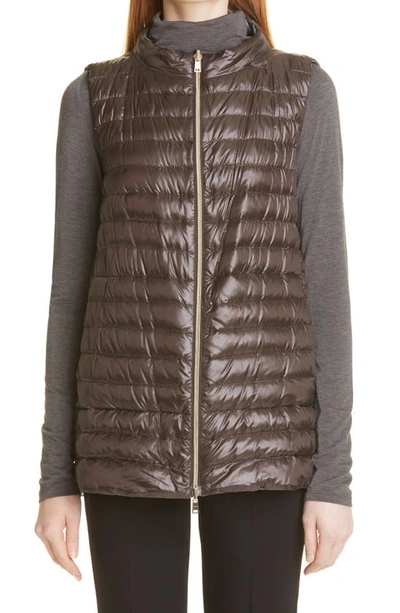 Herno Ultralight Reversible Down Vest In Charcoal