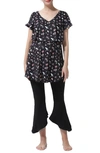 Kimi And Kai Angela Maternity/nursing Pajamas In Black