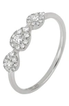 Bony Levy Bardot 18k White Gold Pave Diamond Pear Station Ring In 18k White Gold