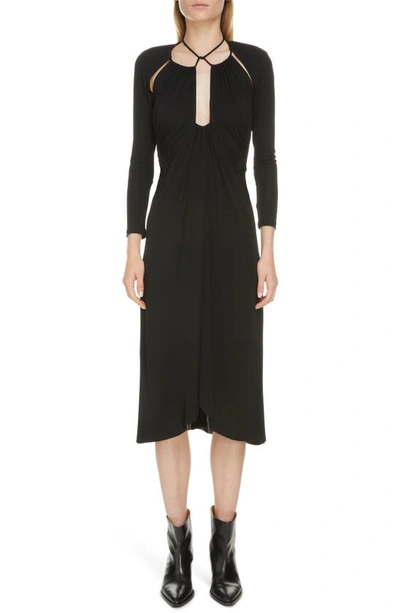 Isabel Marant Jadessi Cutout Stretch-jersey Midi Dress In Black