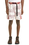 SACAI BANDANA PRINT CARGO SHORTS