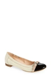 Agl Attilio Giusti Leombruni Monika Cap Toe Ballet Flat In Ivory Lea