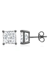 CRISLU SQUARE CUBIC ZIRCONIA STUD EARRINGS