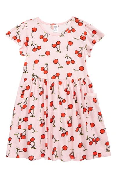 Harper Canyon Kids' Pocket T-shirt Dress In Pink English Cherry Toss