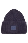 ACNE STUDIOS PANSY FACE PATCH RIB WOOL BEANIE