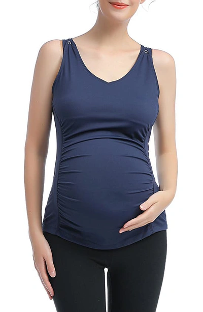 Kimi And Kai Essential Maternity/nursing Tank In Navy