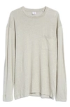 Nn07 Dylan 3263 Long Sleeve Pocket Slub Linen T-shirt In Grey
