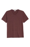 Threads 4 Thought Slim Fit V-neck T-shirt In Maroon Rust