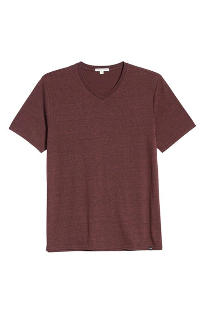 Threads 4 Thought Slim Fit V-neck T-shirt In Maroon Rust