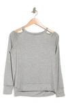 GO COUTURE GO COUTURE COLD SHOULDER KNIT SWEATER