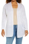 Nic + Zoe Lightweight Long Boc Cardigan In Paper White